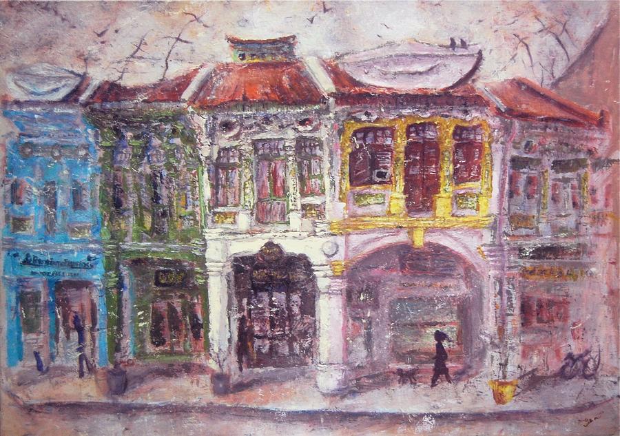 A Stroll At Joo Chiat Painting by HweeYen Ong