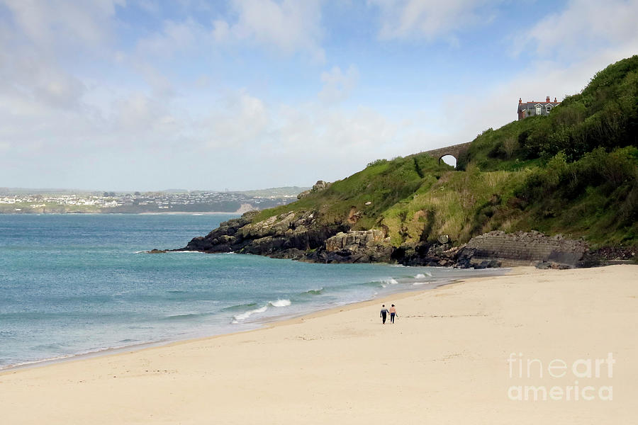 A Stroll on Porthminster Beach Photograph by Terri Waters