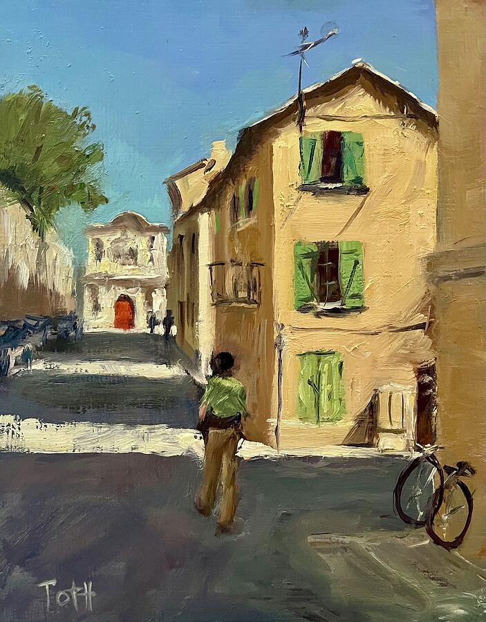 A Stroll Through Avignon  Painting by Laura Toth