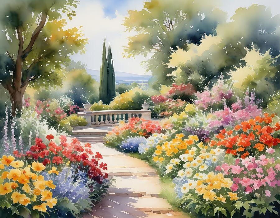 A Stroll Through The Garden Digital Art By Kim Hojnacki - Fine Art America