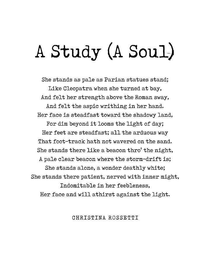 A Study A Soul - Christina Rossetti Poem - Literature - Typewriter Print 1 Digital Art