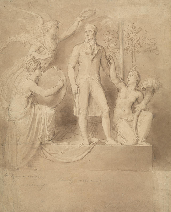 A Study for the Wellington Monument Drawing by Thomas Stothard