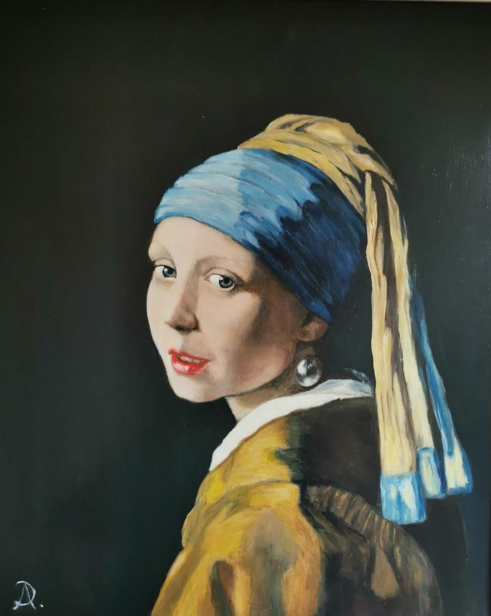 A study of The girl with a pearl earring Painting by Dermot Anderson ...