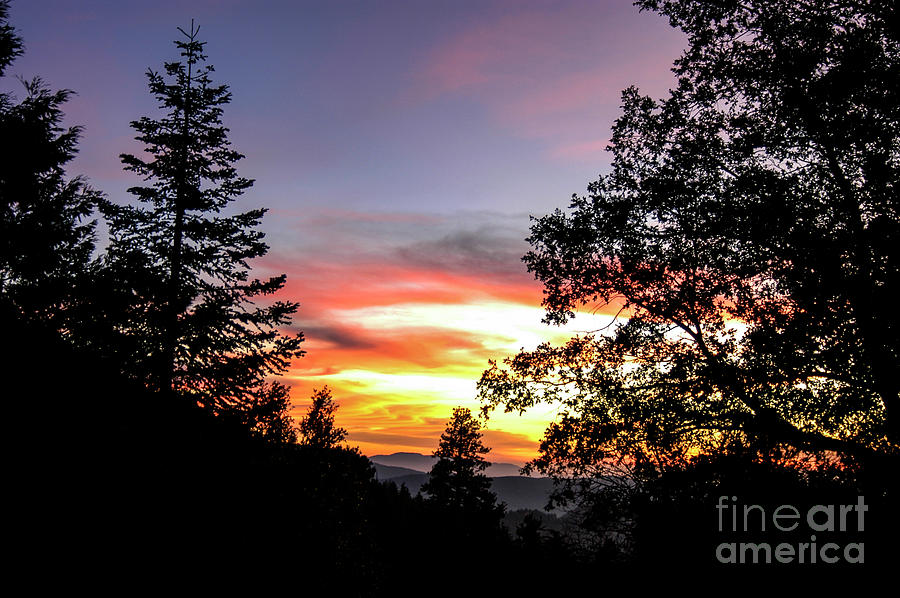 A stunning sunset view from Idyllwild looking over the valley below. Photograph by Gunther Allen