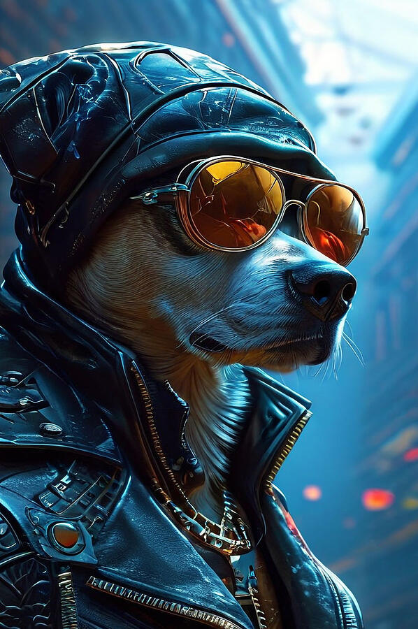 Goggle Digital Art - A stylized dog by Manjik Pictures