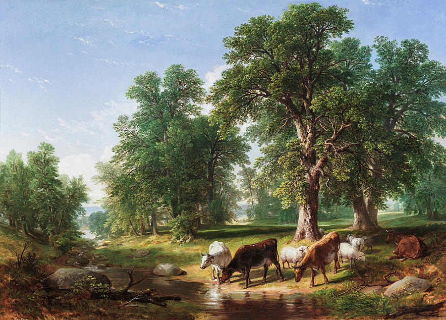 A Summer Afternoon by Asher Brown Durand 1849 Painting by Asher brown Durand