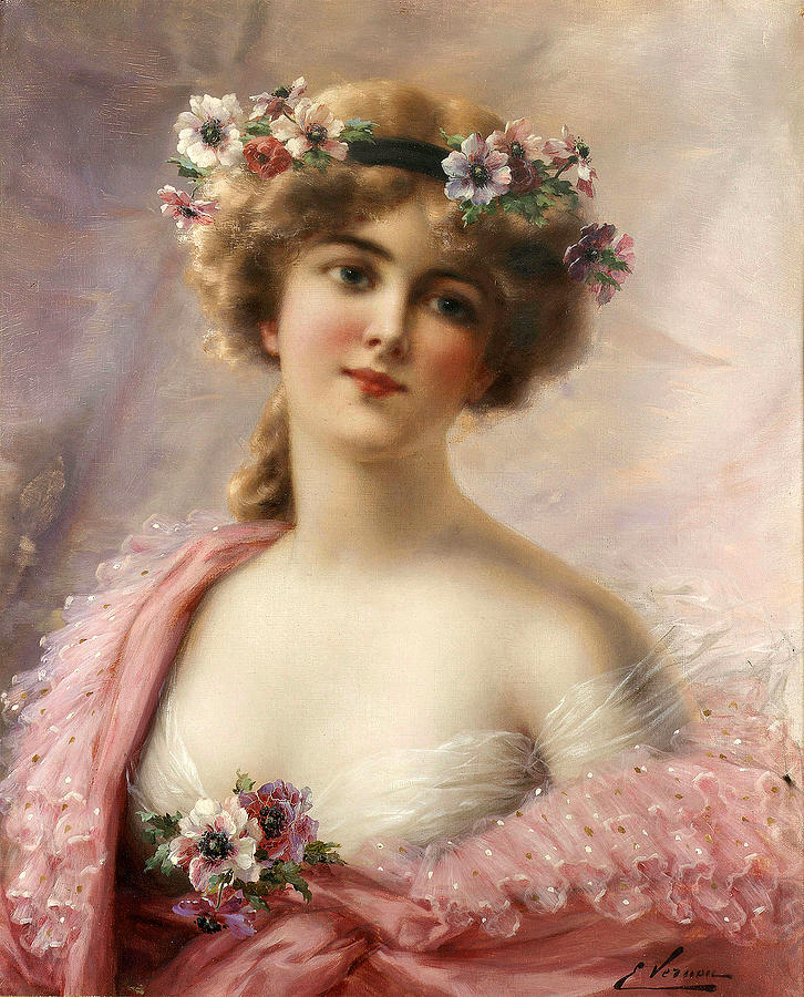A summer beauty  Painting by Emile Vernon