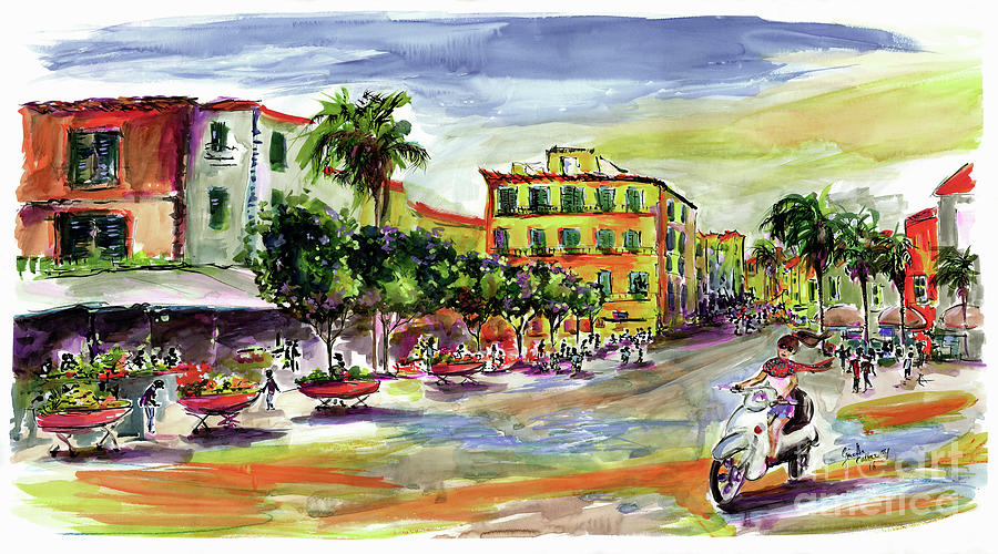 A summer day in Sorrento softer colors Painting by Ginette Callaway