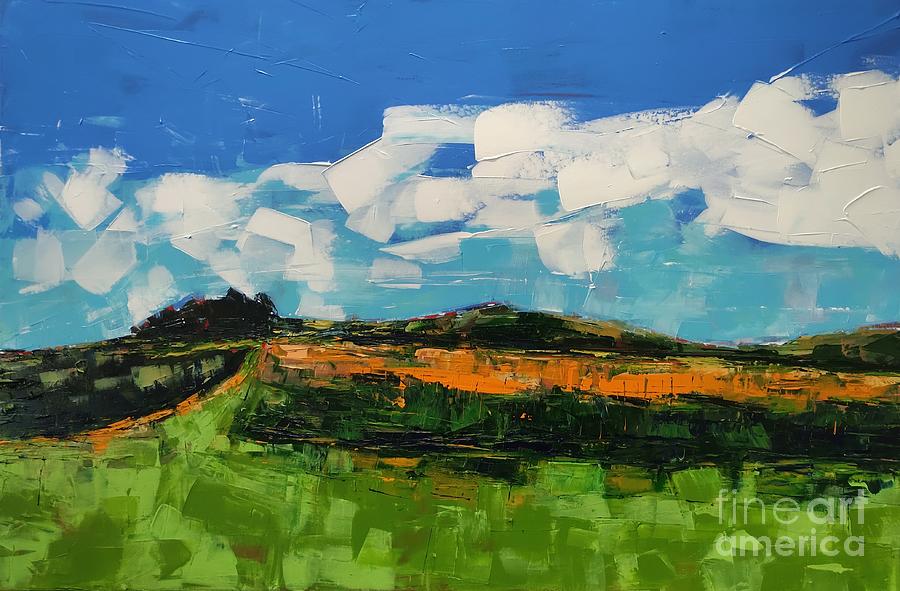 A Summer Field Painting by Lisa Dionne