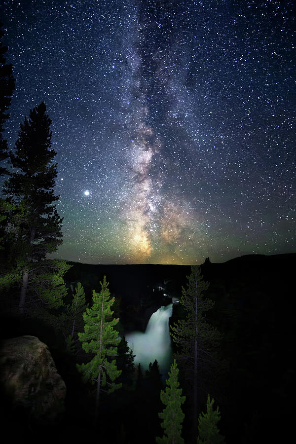 A Summer Night at Yellowstone Falls  Photograph by Bryan Moore