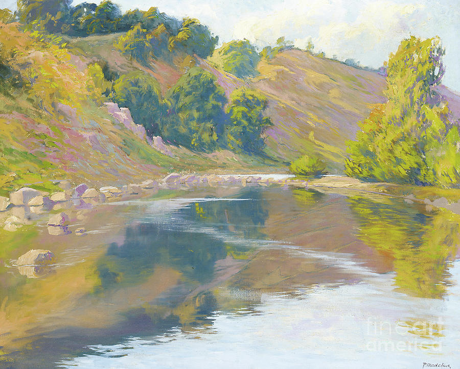 A summer river landscape by Paul Madeline by Paul Madeline Painting by Paul Madeline
