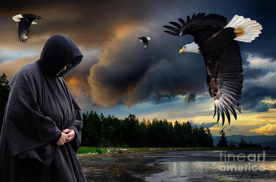 Eagle Photograph - A Summoning Of Eagles...The Eagle Whisperer by Bob Christopher