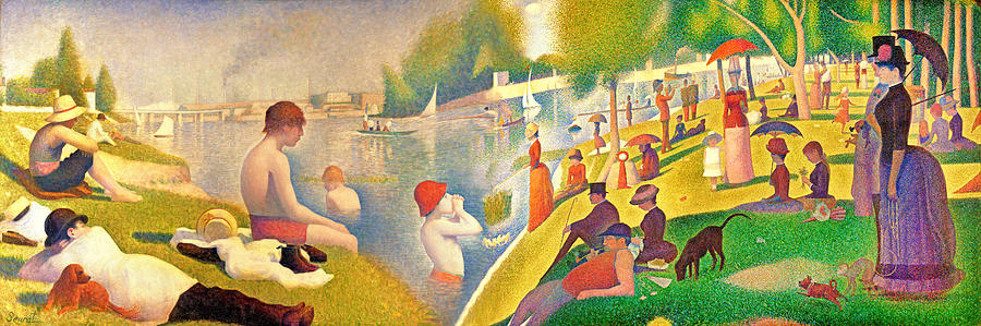 A Sunday Afternoon on the Island of La Grande Jatte and Bathers at Asnieres - digital recreation Digital Art by Nicko Prints
