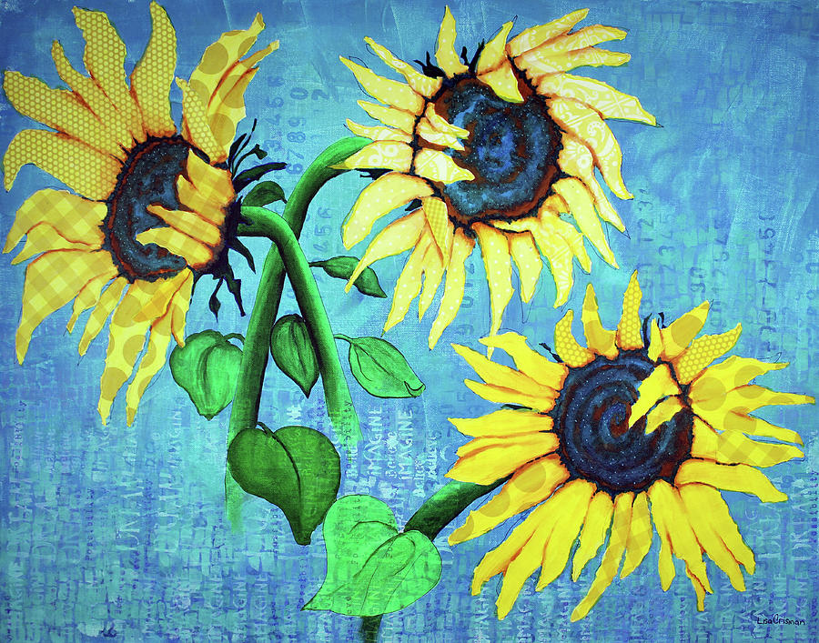 A Sunflowers Dream Mixed Media by Lisa Crisman