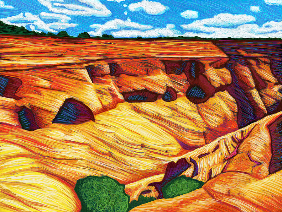 A Sunny Day At Canyon de Chelly Digital Art by Rod Whyte