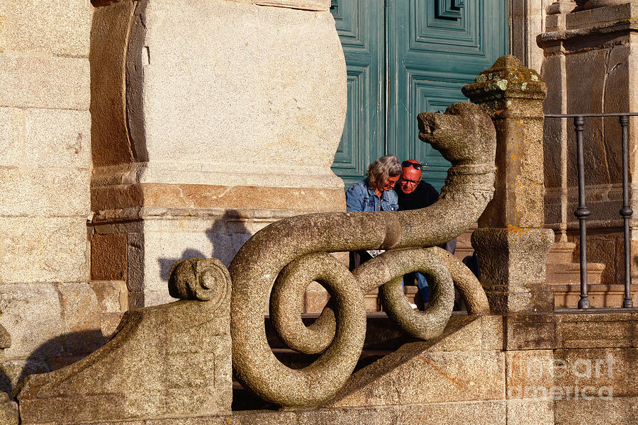 A sunny doorstep in historic Porto Portugal Photograph by James Brunker