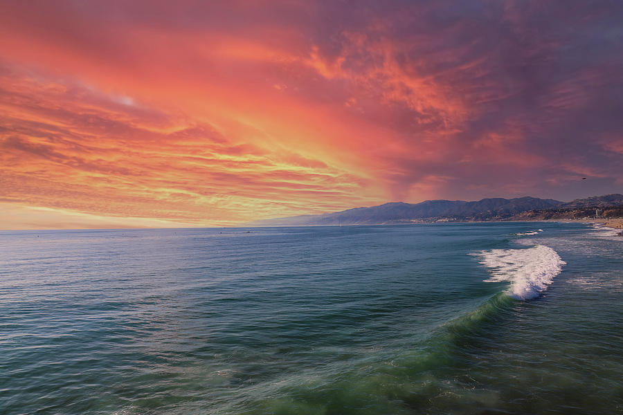 A Sunset Over the Sea in Santa Monica Photograph by Marcus Jones