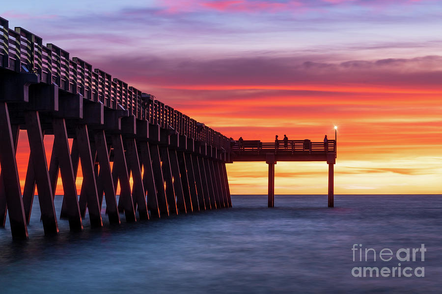 Fish Photograph - A Sunset to Remember at the Venice Fishing Pier, FL by Liesl Walsh