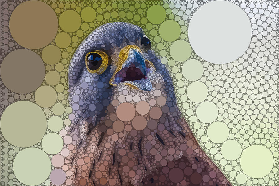 Brown Digital Art - A Surprised Bird by Dahl Winters Brown Digital Art - A Surprised Bird by Dahl Winters