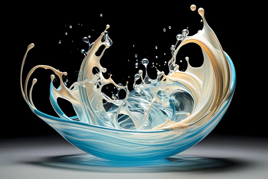 A surreal depiction of fluid motion, transforming everyday objects into ...