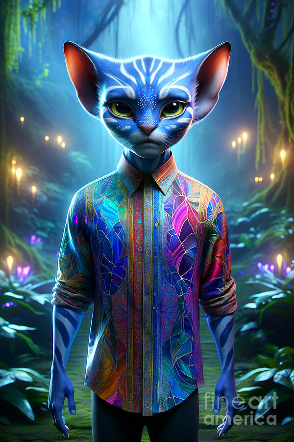 A surreal portrait of an anthropomorphic cat  Digital Art by Odon Czintos