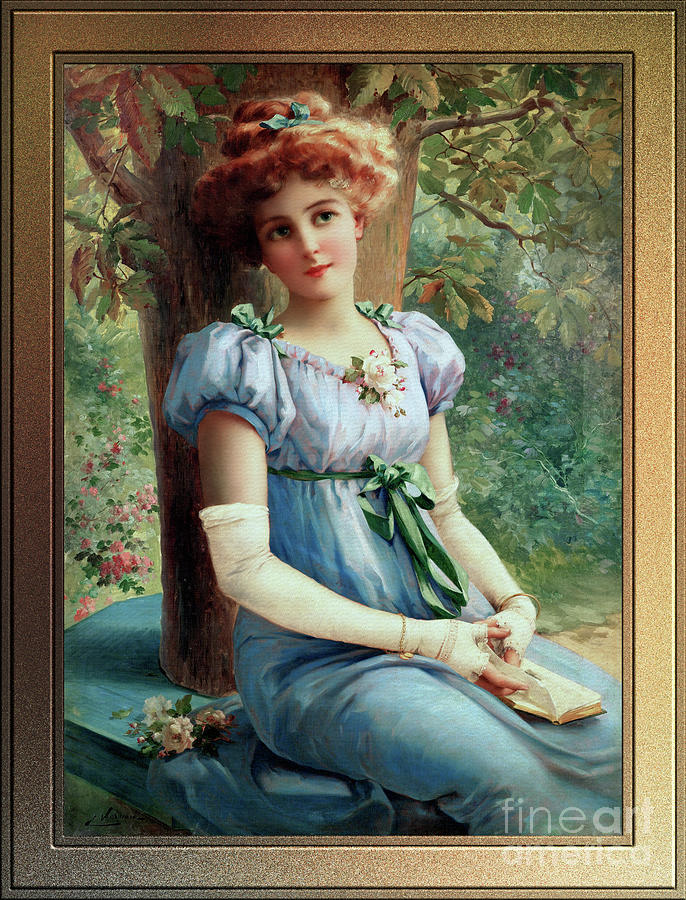 A Sweet Glance by Emile Vernon Classical Art Xzendor7 Old Masters Reproductions Painting by Rolando Burbon