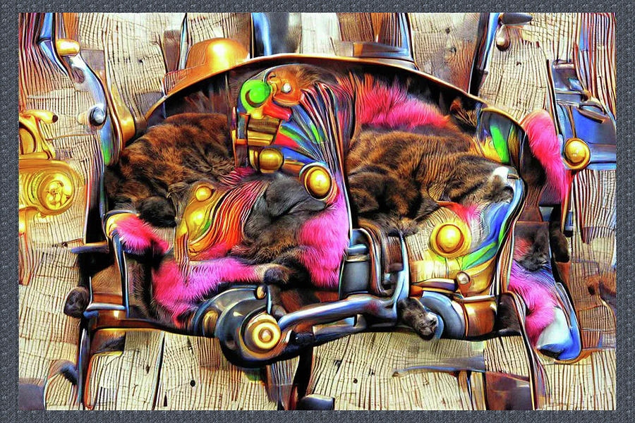 A Sweet Sleeping Cat Mixed Media