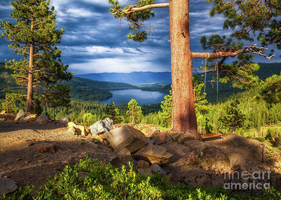 Mountain Photograph - Swing With A View by Anthony Michael Bonafede