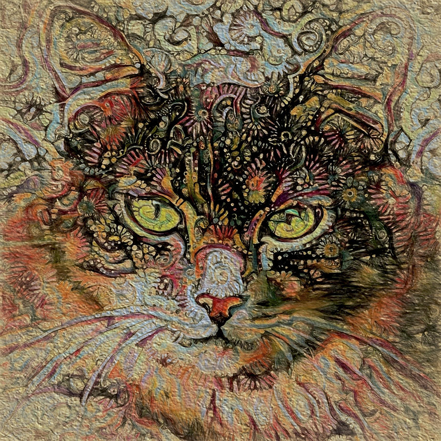 A Tabby Cat Named Bingo Mixed Media by Peggy Collins