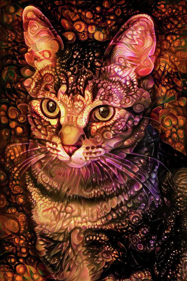 A Tabby Cat Named Pepper Digital Art by Peggy Collins