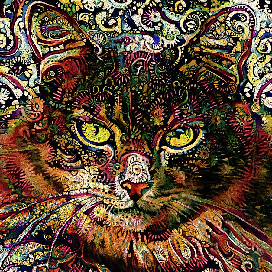 A Tabby Cat Named Sally Digital Art by Peggy Collins