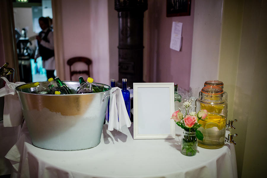 A Table of Drinks at a Wedding Reception in Oslo, Norway Autumn-Time Photograph by Morten Falch Sortland