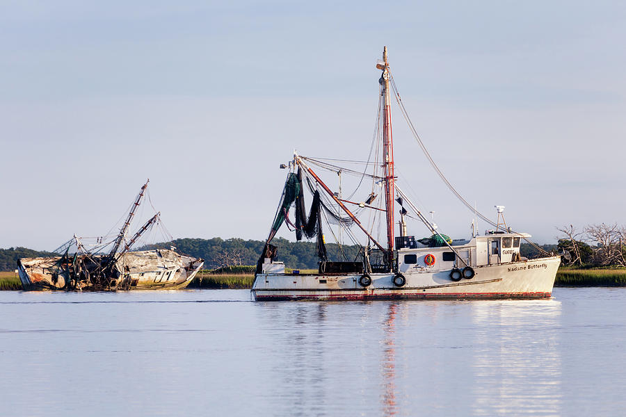 A Tale of Two Shrimp Boats, Fernandina Beach, Florida Photograph by Dawna Moore Photography