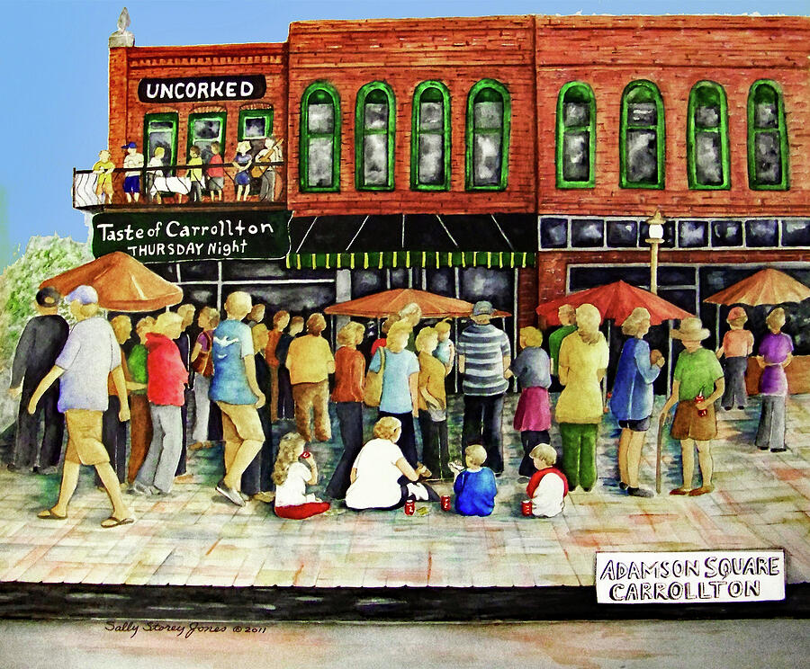 Festival Painting - A Taste of Carrollton on Adamson Square, Carrollton, Ga by Sally Storey Jones