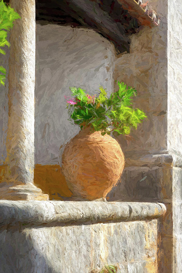 A Terracotta Urn in Obidos 1  Photograph by W Chris Fooshee