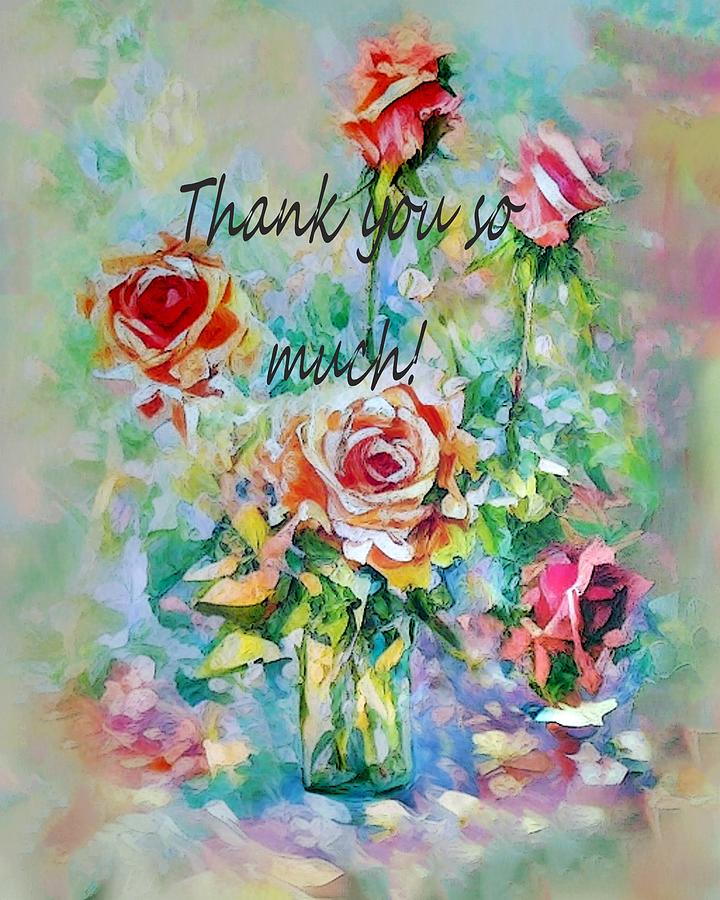 A Thank You So Much Floral Original Painting by Lisa Kaiser