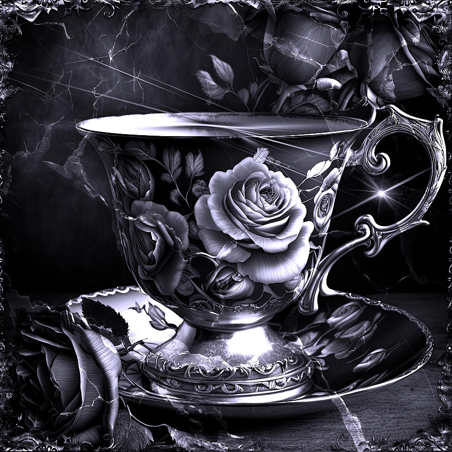 A Time For Tea BW Digital Art by Michael Damiani