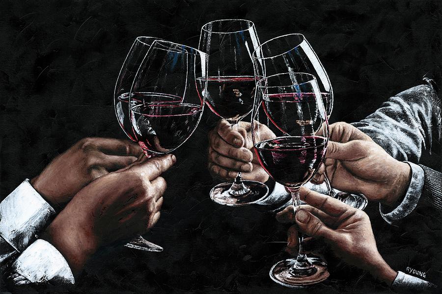 Wine Painting - A Toast to Friendship by Richard Young