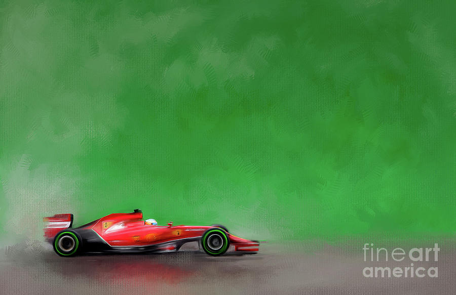 Car Painting - A Tough Race - Fernando Alonso by Linton Hart