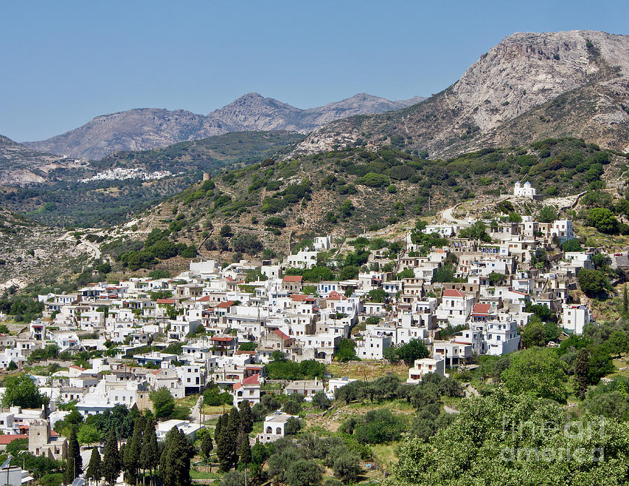  A Town in the Mountains on Naxos Island in the Greek Islands Photograph by L Bosco