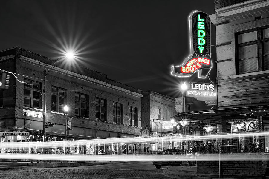 A Tribute To Cowboy Culture In The Fort Worth Stockyards - Selective Color Edition Photograph by Gregory Ballos