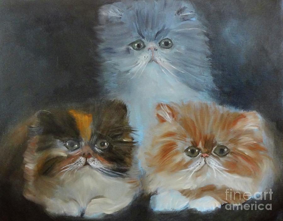 Cute  Kitties Painting by Jenny Lee