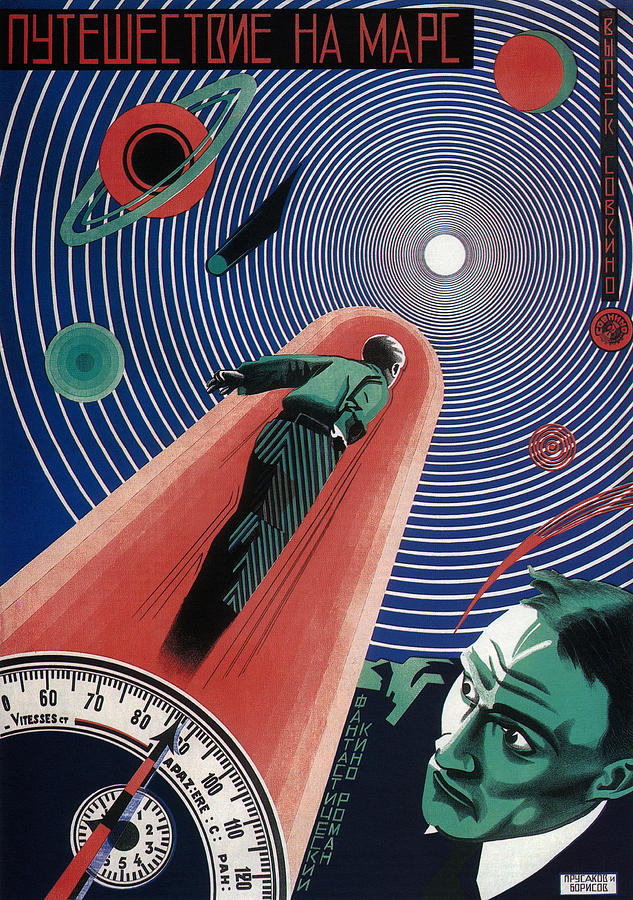 A Trip To Mars - Russian Movie Poster - 1926 Painting by War Is Hell Store