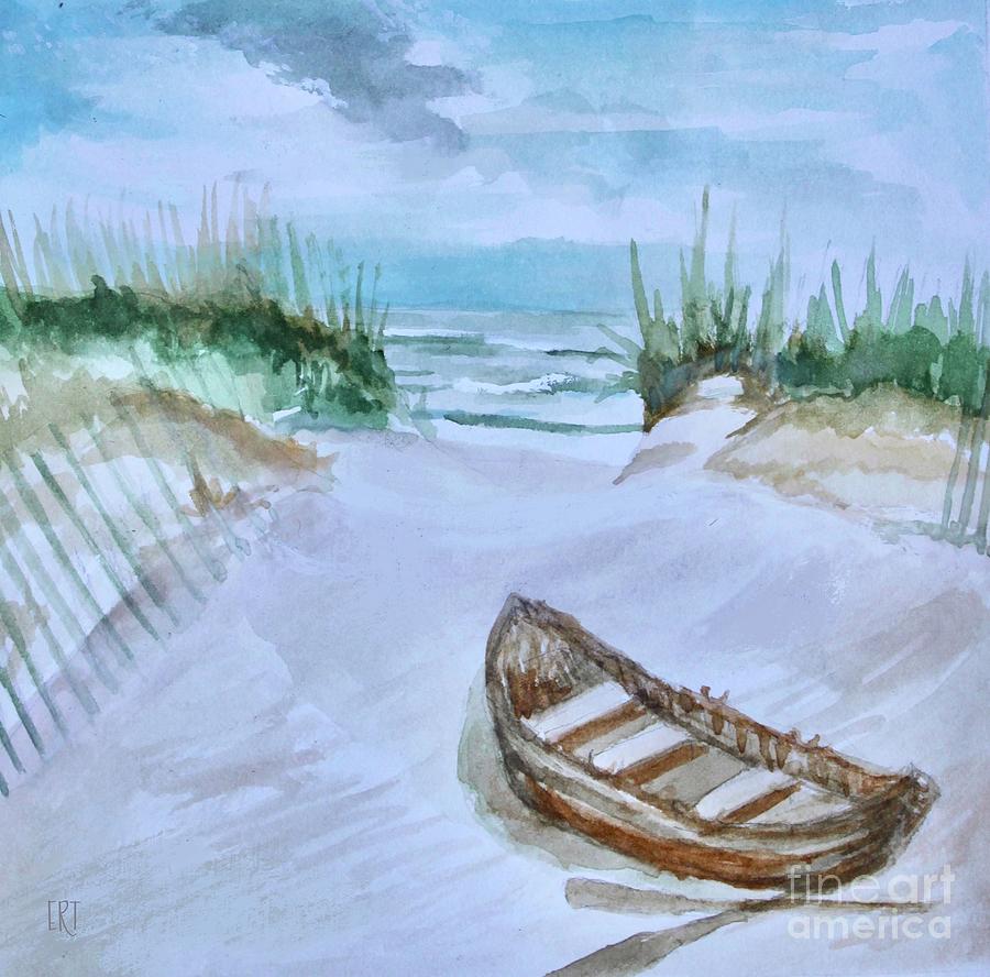 Boat Painting - A Trip to the Beach by Elizabeth Robinette Tyndall