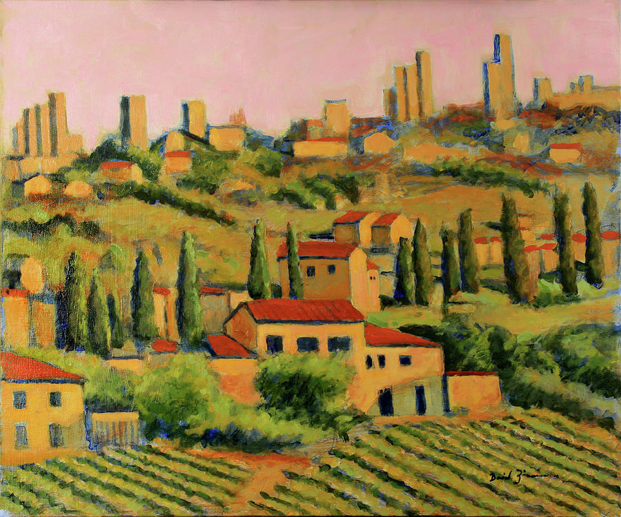 A Tuscan View Painting by David Zimmerman