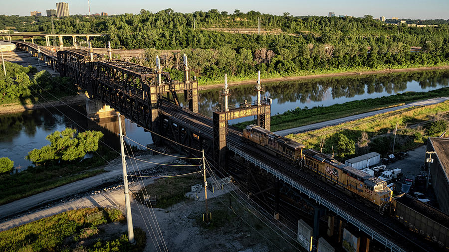 A Union Pacific Loaded Coal Train Heads Across A Bridge At Kansas City Ks Photograph