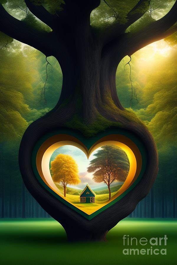 A Unique Treehouse Experience The Heart House In A Fantasy World Mixed Media By Artvizual