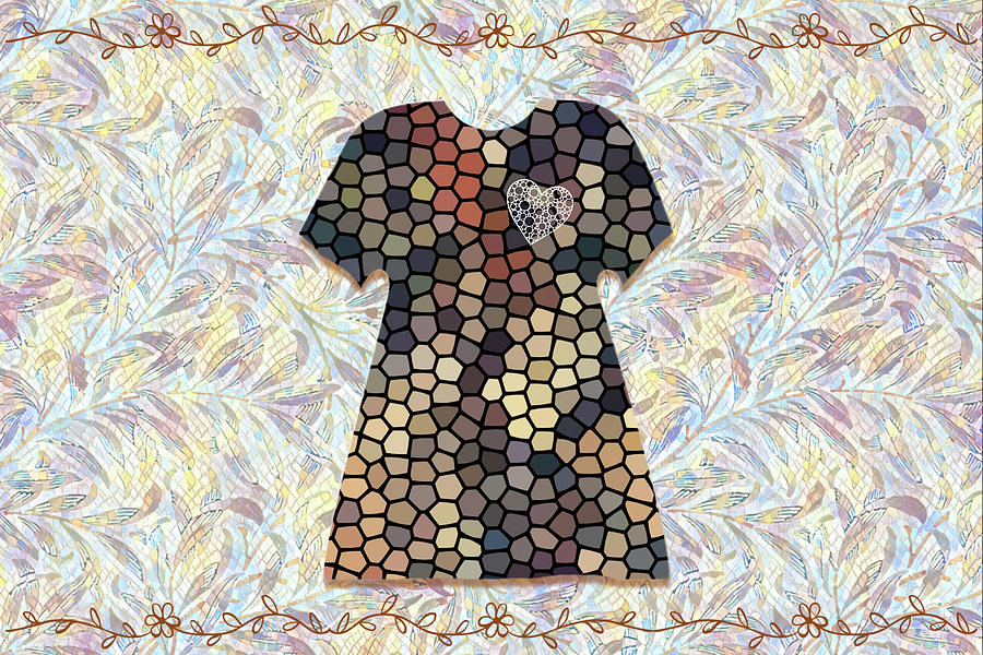 A Valentine Dress Mosaic Digital Art by Gaby Ethington