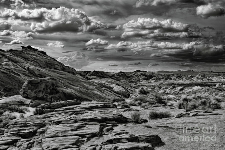 A Valley Of Fire Black And White Day  Photograph by Blake Richards