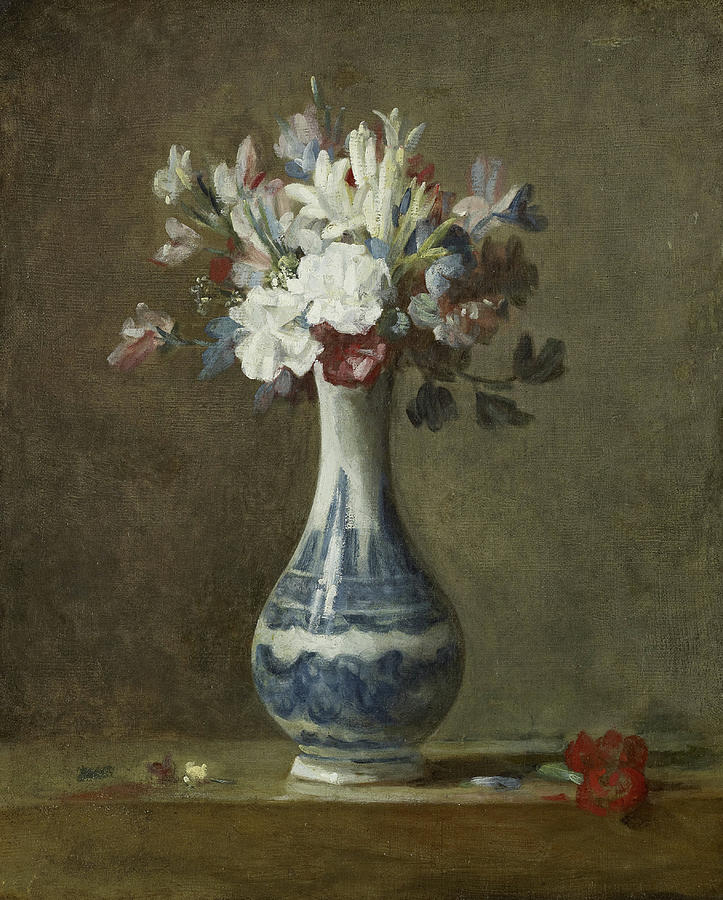 A Vase of Flowers, 1750 Painting by Jean-Baptiste-Simeon Chardin